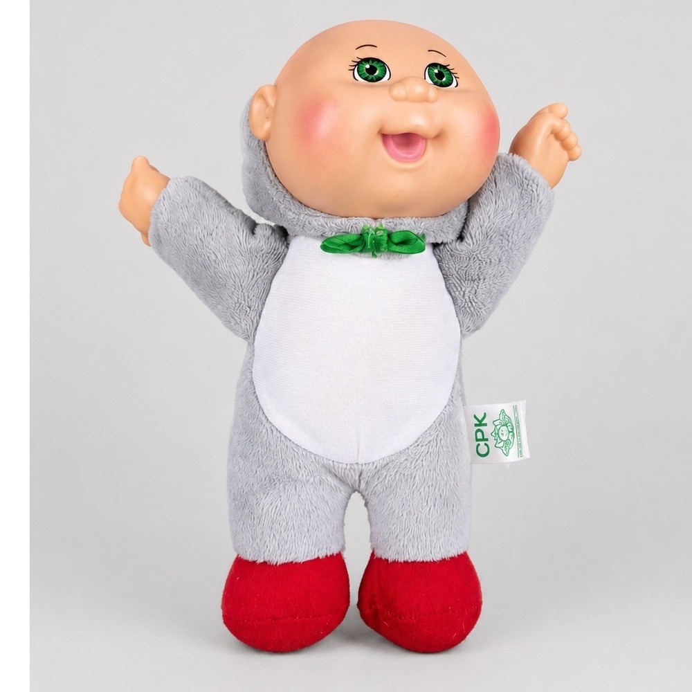 Vintage Cabbage Patch Kids Cuties Penguin Plush Doll Grey Red Green Eyes 9in CPK